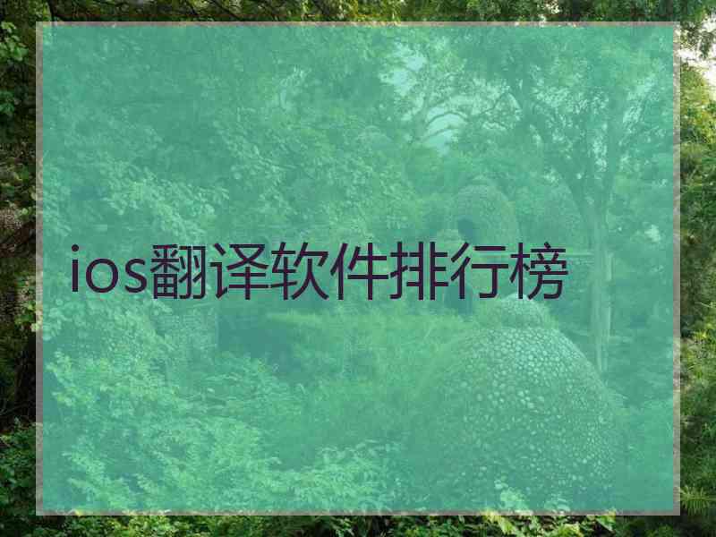 ios翻译软件排行榜