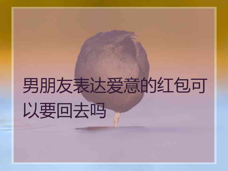 男朋友表达爱意的红包可以要回去吗