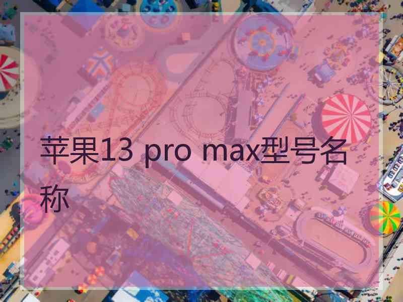 苹果13 pro max型号名称