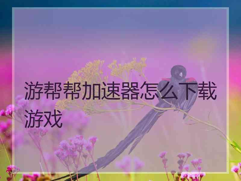 游帮帮加速器怎么下载游戏