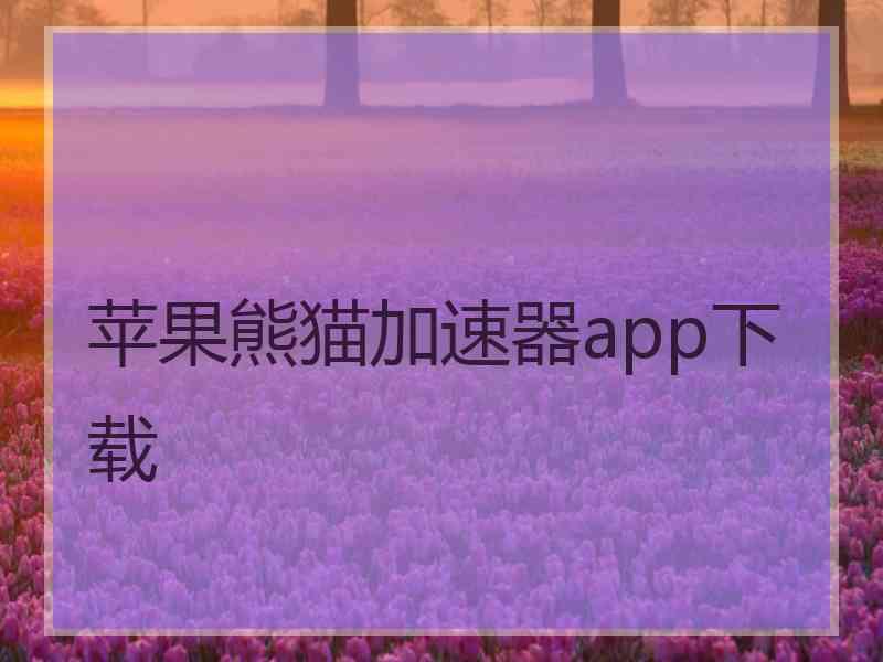 苹果熊猫加速器app下载