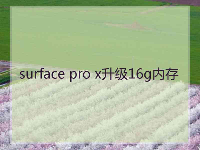 surface pro x升级16g内存