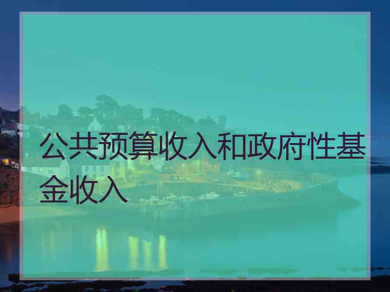 公共预算收入和政府性基金收入