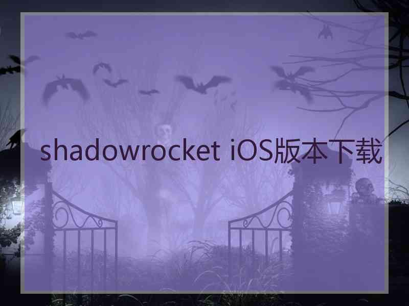 shadowrocket iOS版本下载