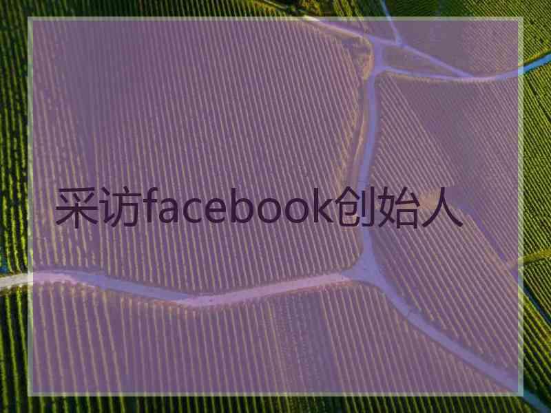 采访facebook创始人