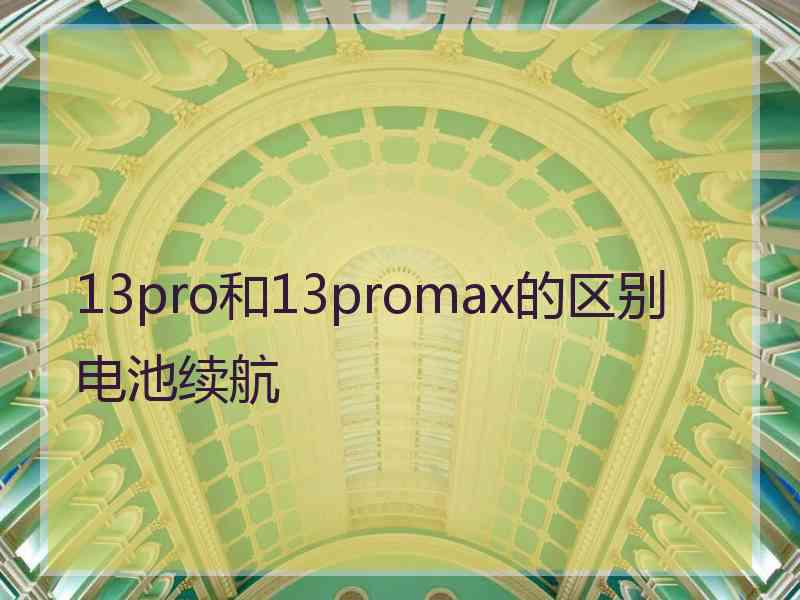 13pro和13promax的区别 电池续航