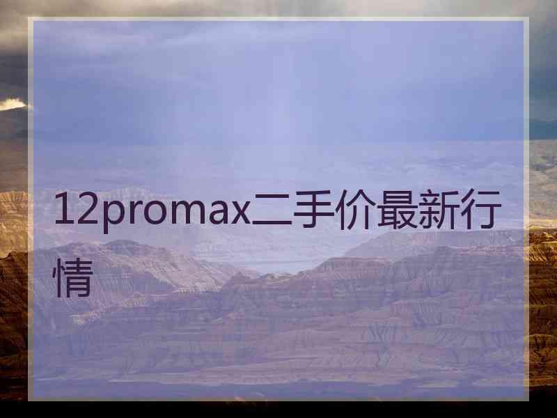 12promax二手价最新行情