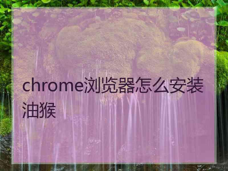 chrome浏览器怎么安装油猴