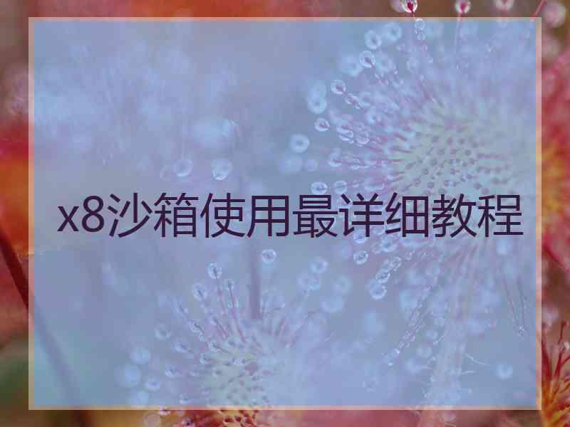 x8沙箱使用最详细教程