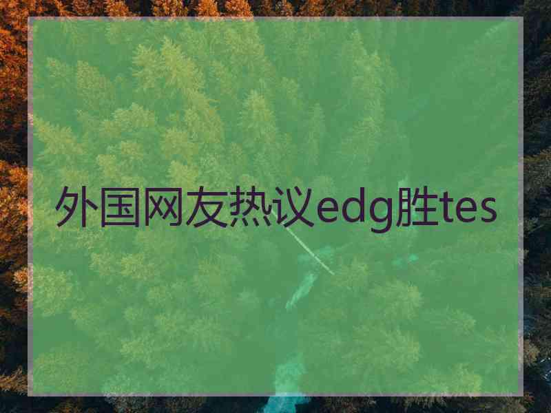 外国网友热议edg胜tes