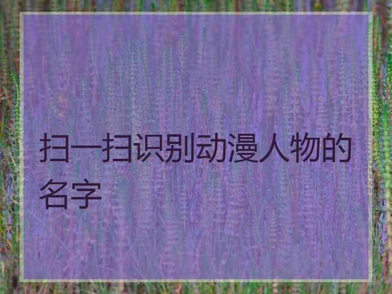 扫一扫识别动漫人物的名字