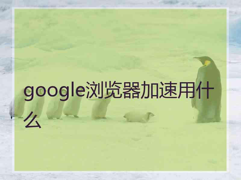 google浏览器加速用什么