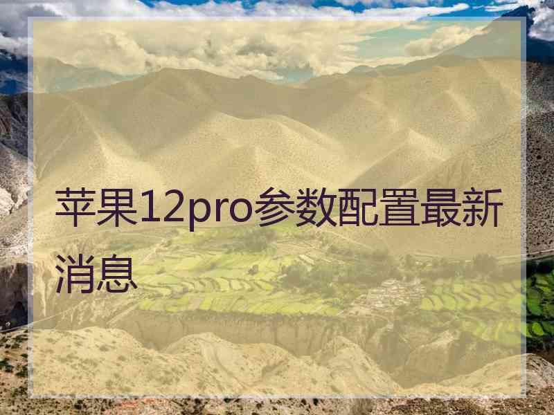 苹果12pro参数配置最新消息