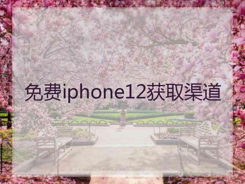 免费iphone12获取渠道