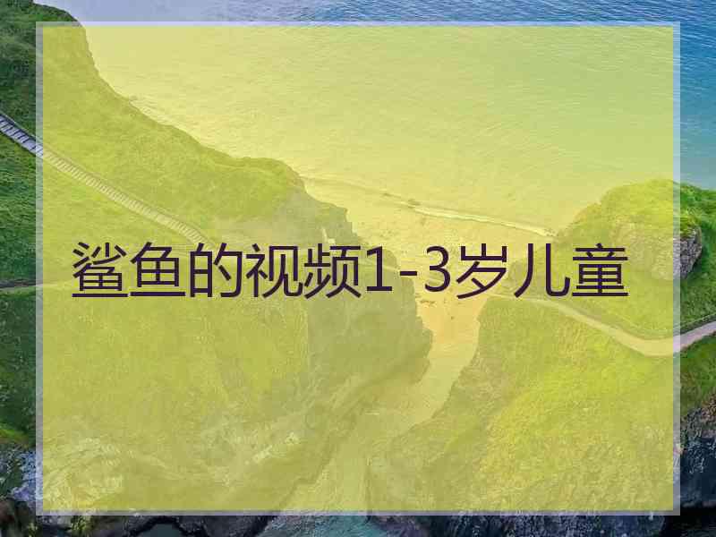 鲨鱼的视频1-3岁儿童