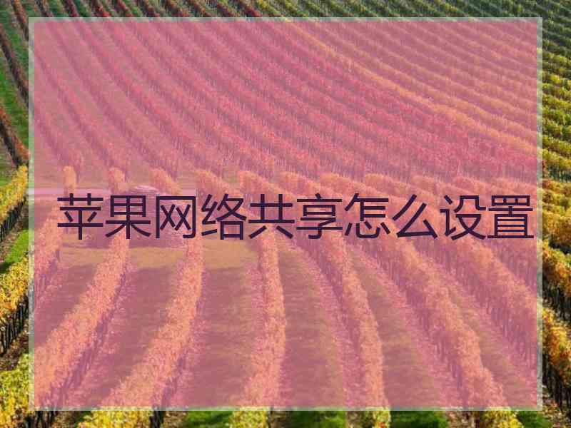 苹果网络共享怎么设置