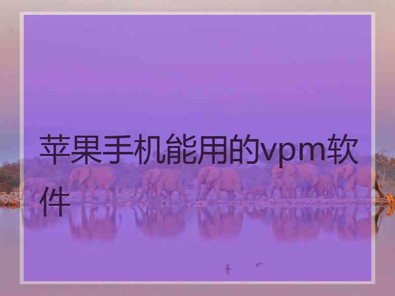 苹果手机能用的vpm软件