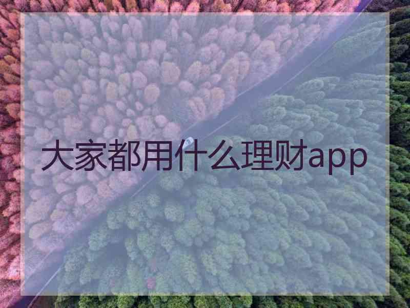 大家都用什么理财app