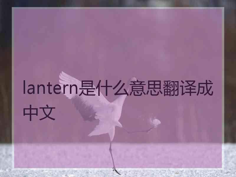 lantern是什么意思翻译成中文