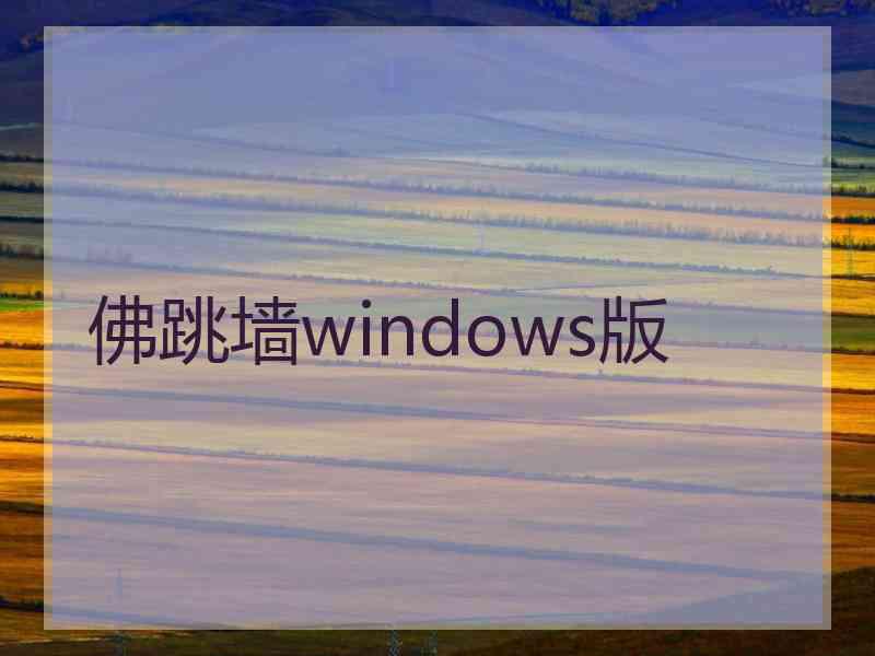 佛跳墙windows版