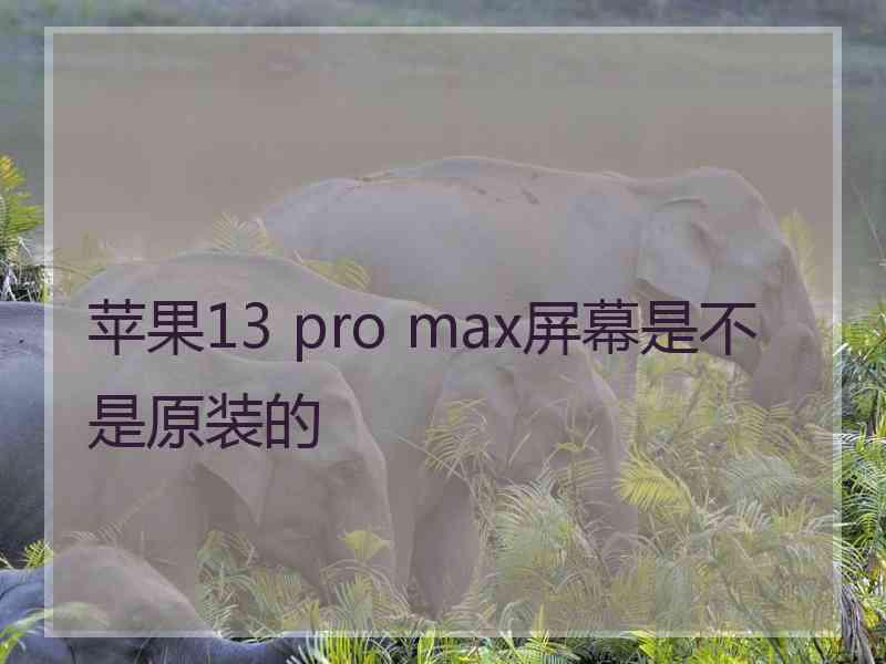 苹果13 pro max屏幕是不是原装的