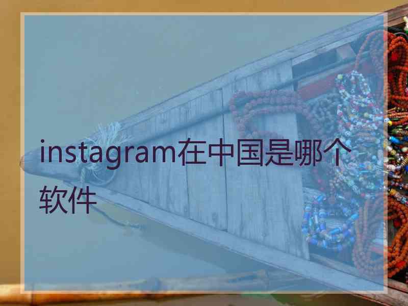 instagram在中国是哪个软件