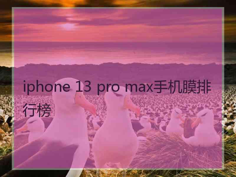 iphone 13 pro max手机膜排行榜