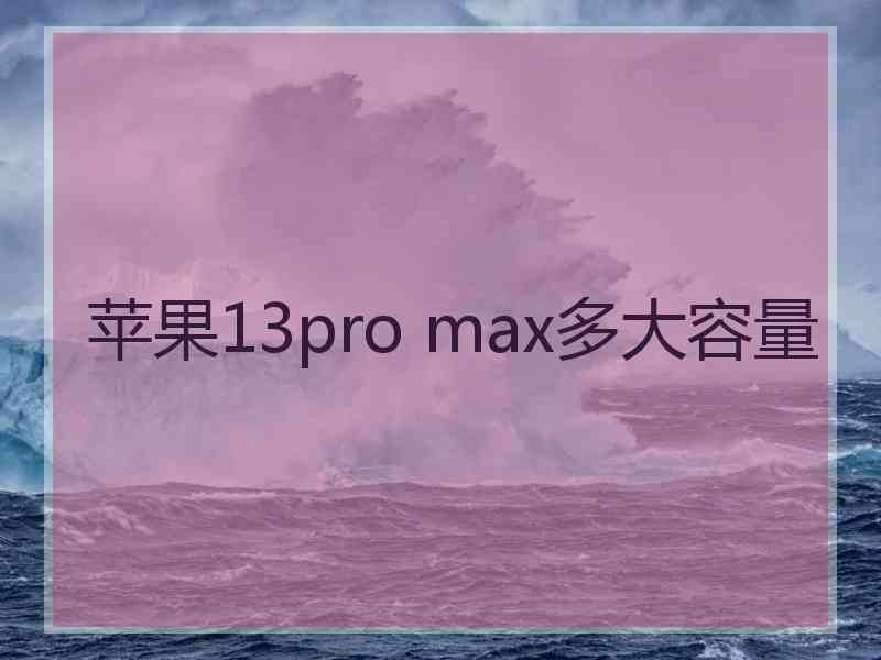 苹果13pro max多大容量