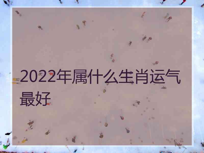 2022年属什么生肖运气最好