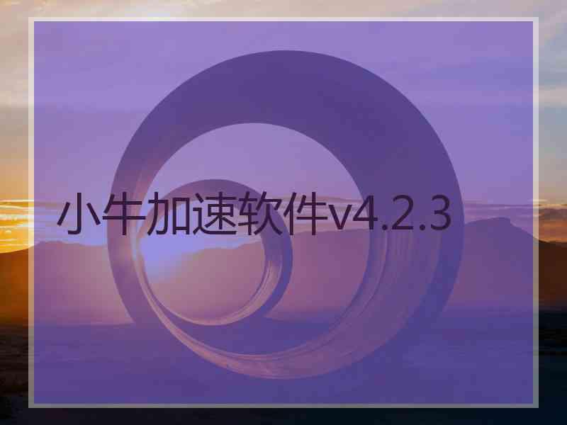 小牛加速软件v4.2.3