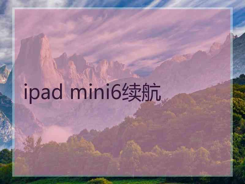 ipad mini6续航