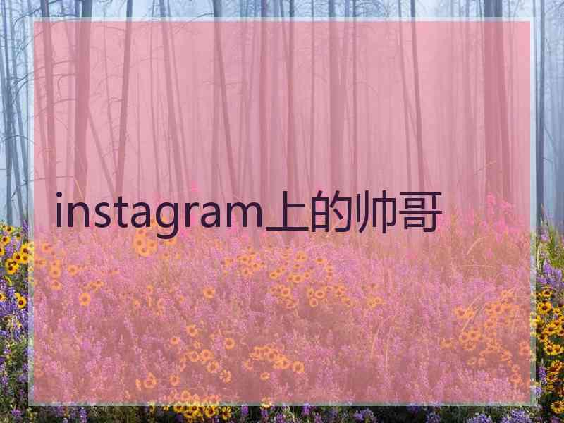 instagram上的帅哥