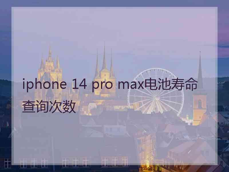 iphone 14 pro max电池寿命查询次数