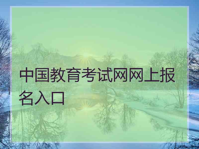 中国教育考试网网上报名入口