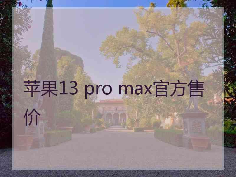 苹果13 pro max官方售价