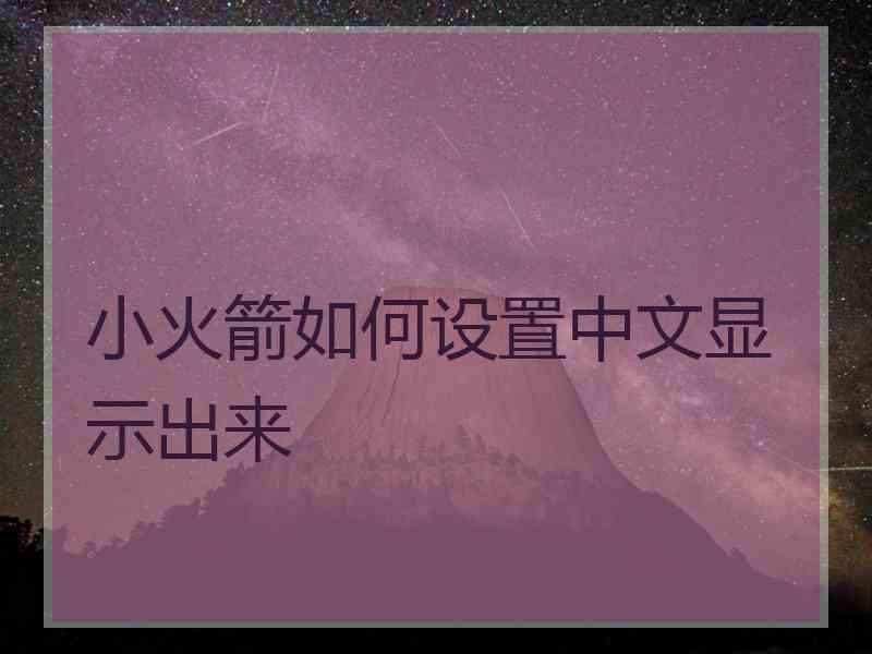 小火箭如何设置中文显示出来