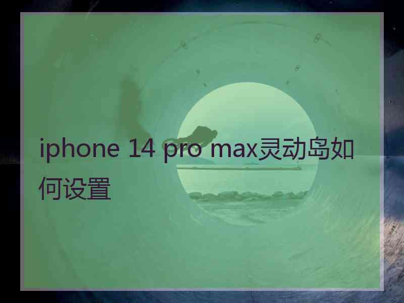 iphone 14 pro max灵动岛如何设置