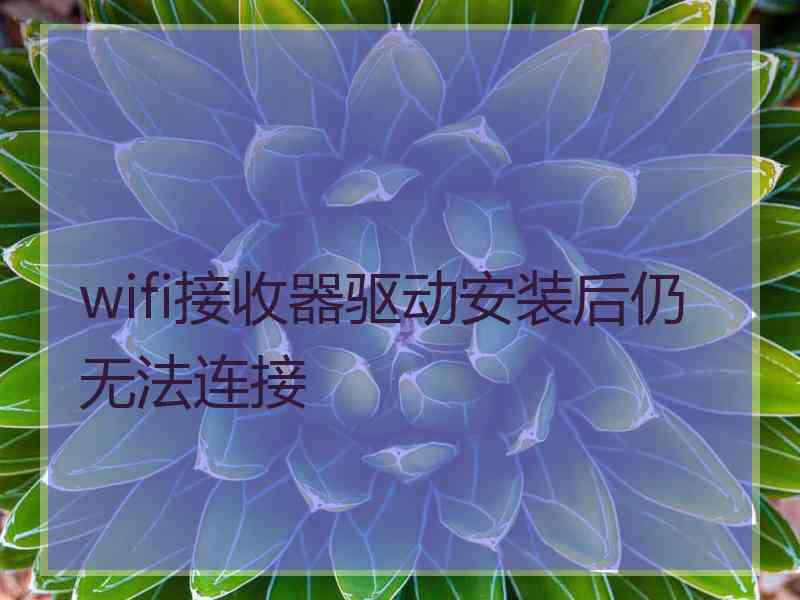 wifi接收器驱动安装后仍无法连接