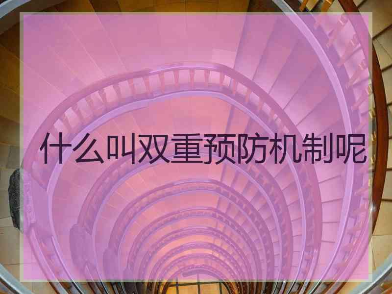 什么叫双重预防机制呢