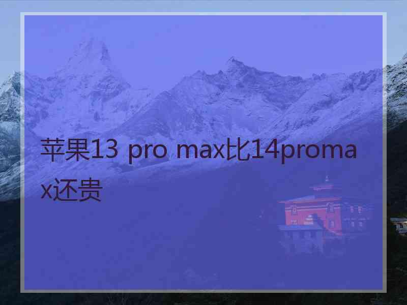 苹果13 pro max比14promax还贵