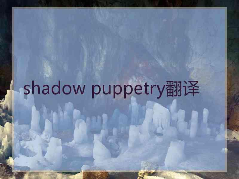 shadow puppetry翻译