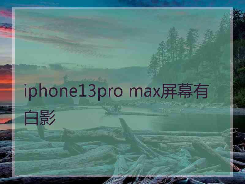 iphone13pro max屏幕有白影