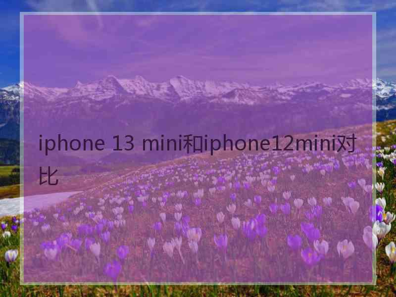 iphone 13 mini和iphone12mini对比