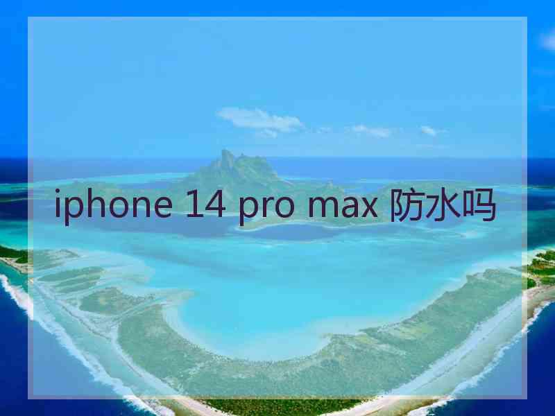 iphone 14 pro max 防水吗