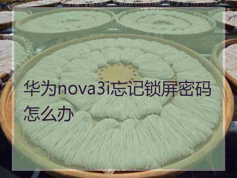 华为nova3i忘记锁屏密码怎么办