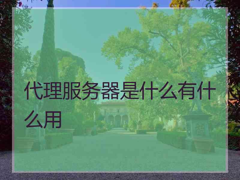 代理服务器是什么有什么用