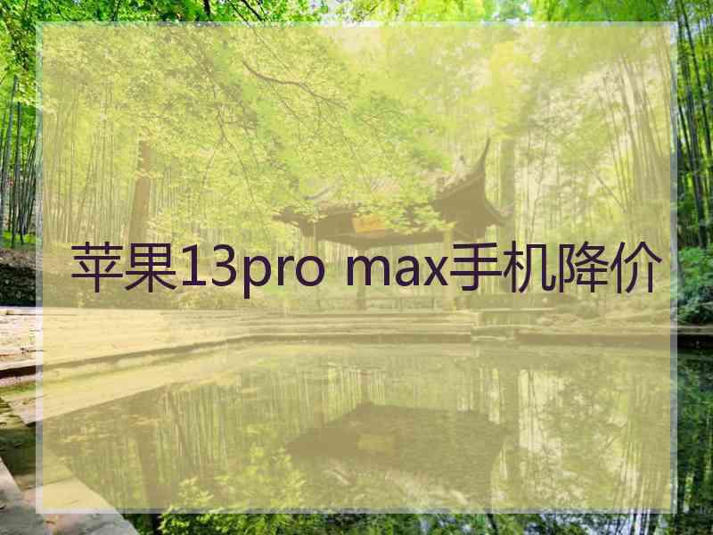 苹果13pro max手机降价