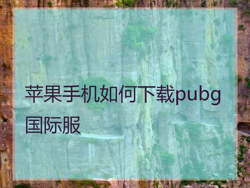 苹果手机如何下载pubg国际服