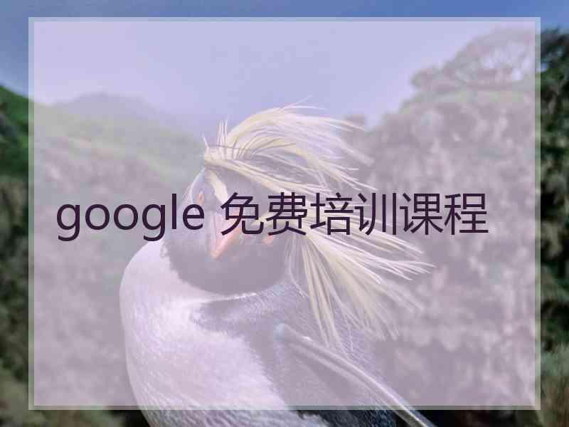 google 免费培训课程