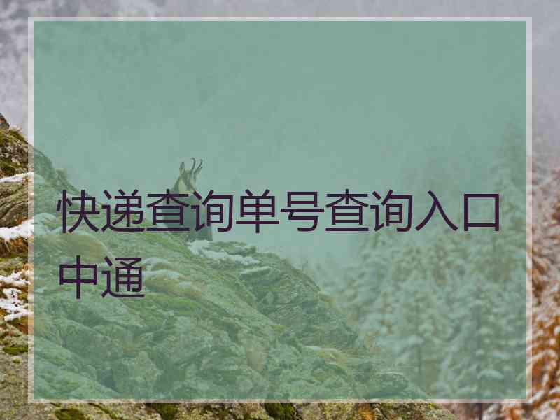 快递查询单号查询入口中通